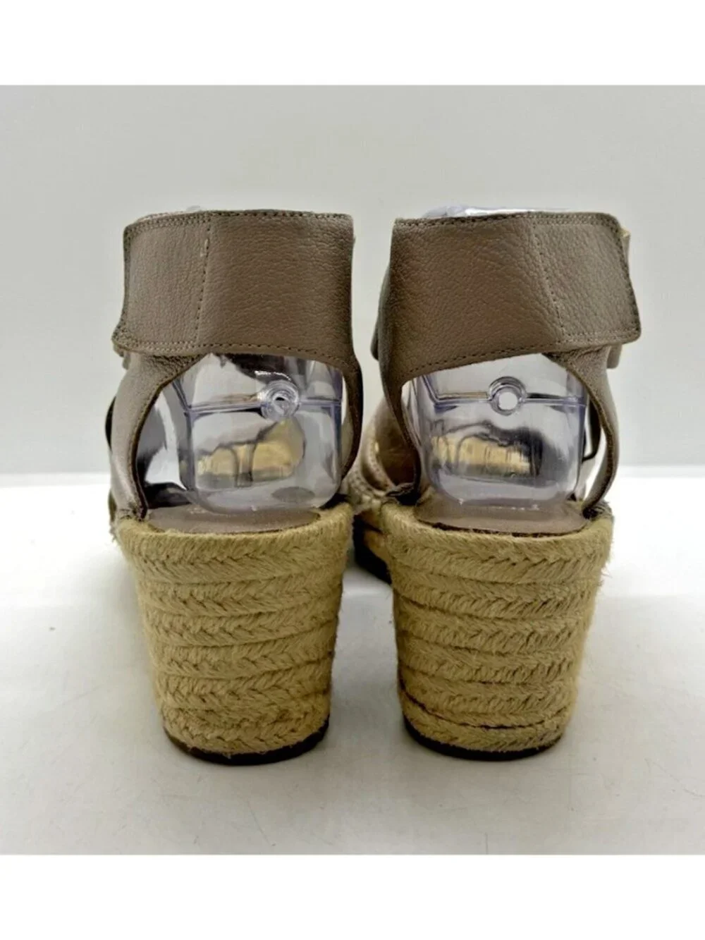 Eileen Fisher Willow Espadrille Platform Wedge Sandals Women 8.5 Tumbled Leather